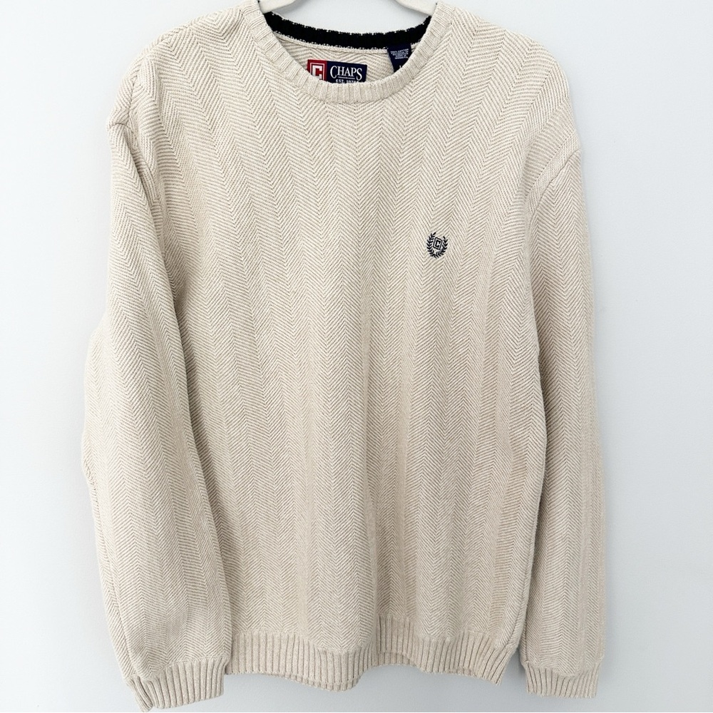 Vintage Chaps Ralph Lauren 100% cotton heavy thick knit textured sweater
